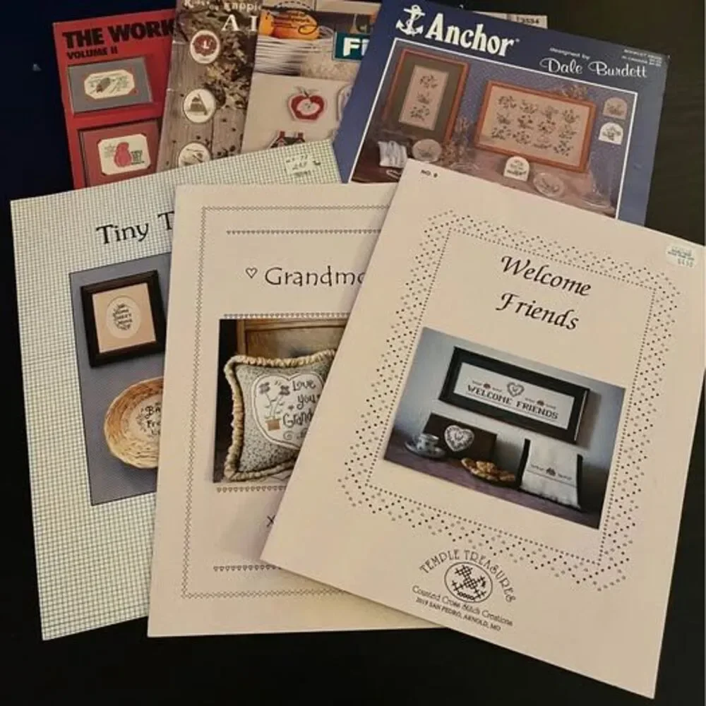 Vintage Cross Stitch Pattern Booklets Anchor, The Graph Goose, Temple Treasures